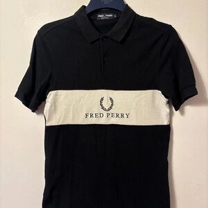 Fred Perry Black Polo with Cream Panel